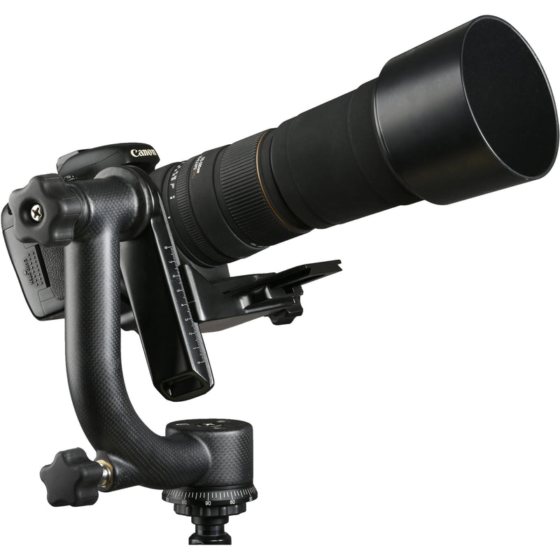Movo Photo Carbon Fiber Professional Gimbal Tripod Head With Arca-Swiss Quick-Release Plate - For Outdoor Wildl