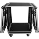 ProX 12U Vertical Amp Rack Mount ATA Flight Case 19"D - 4"Blue Casters