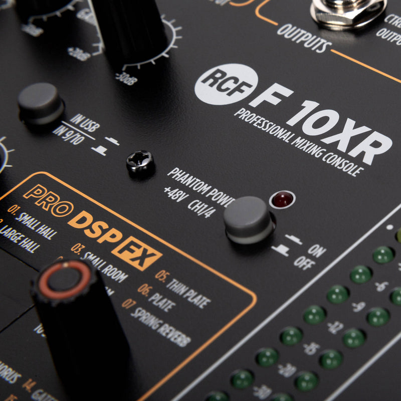 RCF F-10XR 10-Channel Mixer with Multi-FX and Stereo Recording