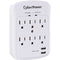 CyberPower P600WU 6-Outlet Professional Surge Protector (White, Wall Tap)