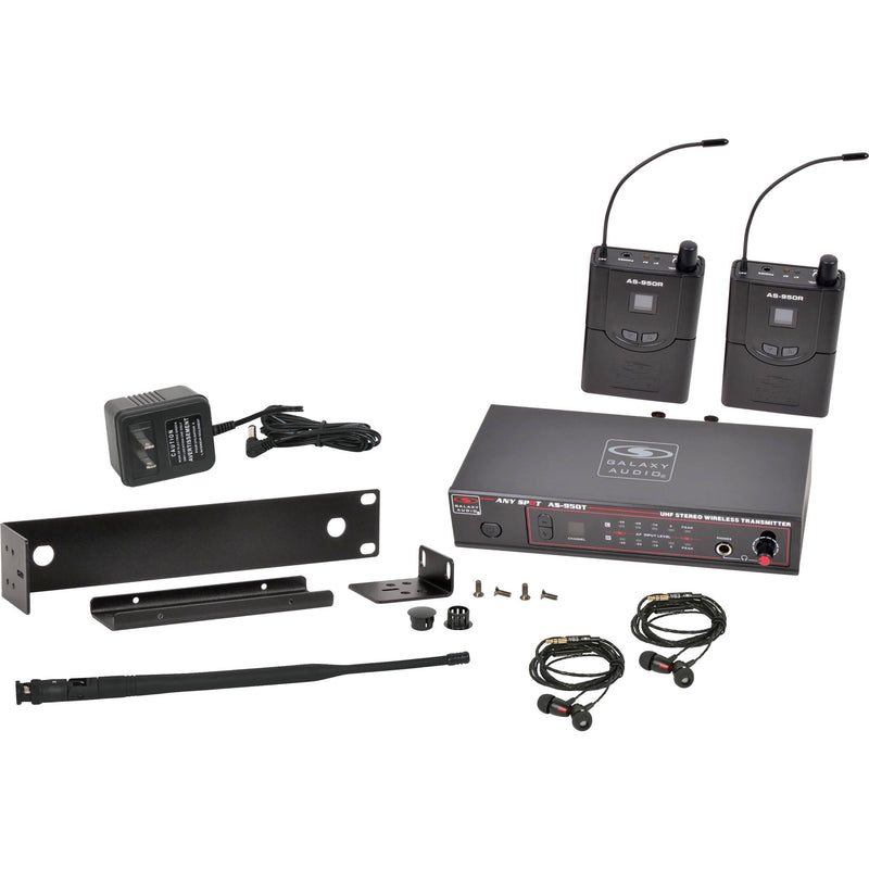 Galaxy Audio AS-950-2P2 Wireless In-Ear Twin Pack Monitor System (P2: 470 to 494 MHz)