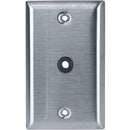 Lowell Manufacturing Wall Plate-Stainless Steel, 1-Gang, Punched 0.375" Hole, Grommet
