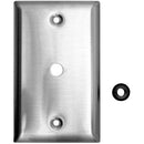 Lowell Manufacturing Wall Plate-Stainless Steel, 1-Gang, Punched 0.375" Hole, Grommet