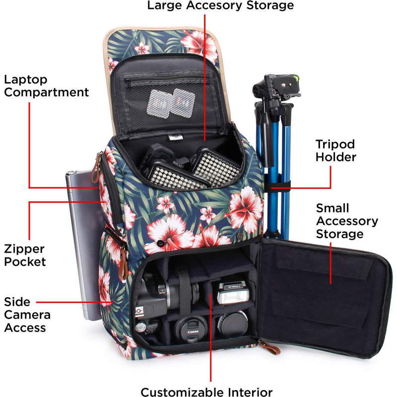 GOgroove DSLR Camera Backpack (Tropical)