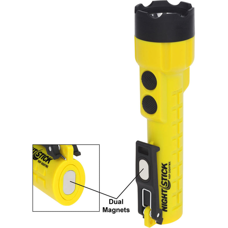 Nightstick NSP-2424YMX X-Series Dual-Light Flashlight with Dual Magnets (Yellow)