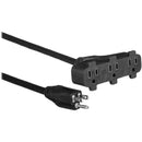 Century Wire and Cable SJTW Triple Tap Extension Cord (12 AWG, Black, 100')