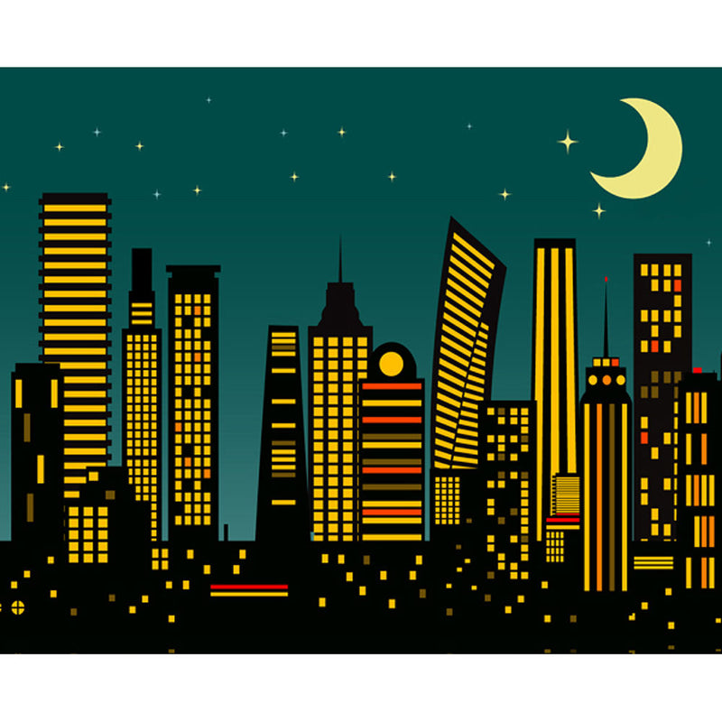 Click Props Backdrops Cartoon City Dusk Backdrop (8 x 9.8')