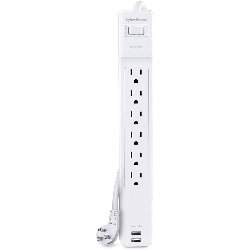 CyberPower CSP606U42A 6-Outlet Professional Surge Protector with Two USB Charging Ports