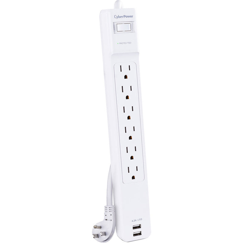 CyberPower CSP606U42A 6-Outlet Professional Surge Protector with Two USB Charging Ports