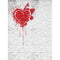 Click Props Backdrops Brick White Heart Backdrop (7 x 9.5')