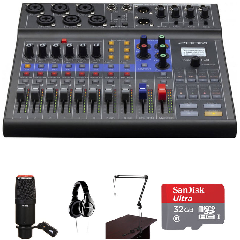 Zoom LiveTrak L-8 Portable 8-Channel Digital Mixer and Multitrack Recorder