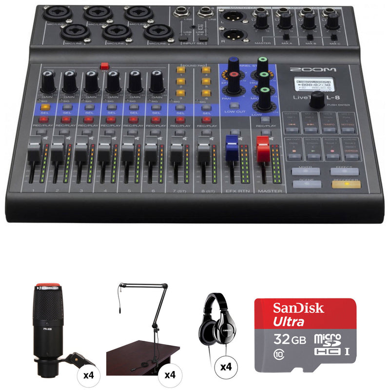 Zoom LiveTrak L-8 Portable 8-Channel Digital Mixer and Multitrack Recorder