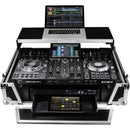 Odyssey Flight Zone Case with Laptop Platform and 2 RU Rackspace for Denon DJ Prime 4 (Silver-on-Black)
