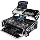 Odyssey Flight Zone Case with Laptop Platform and 2 RU Rackspace for Denon DJ Prime 4 (Silver-on-Black)