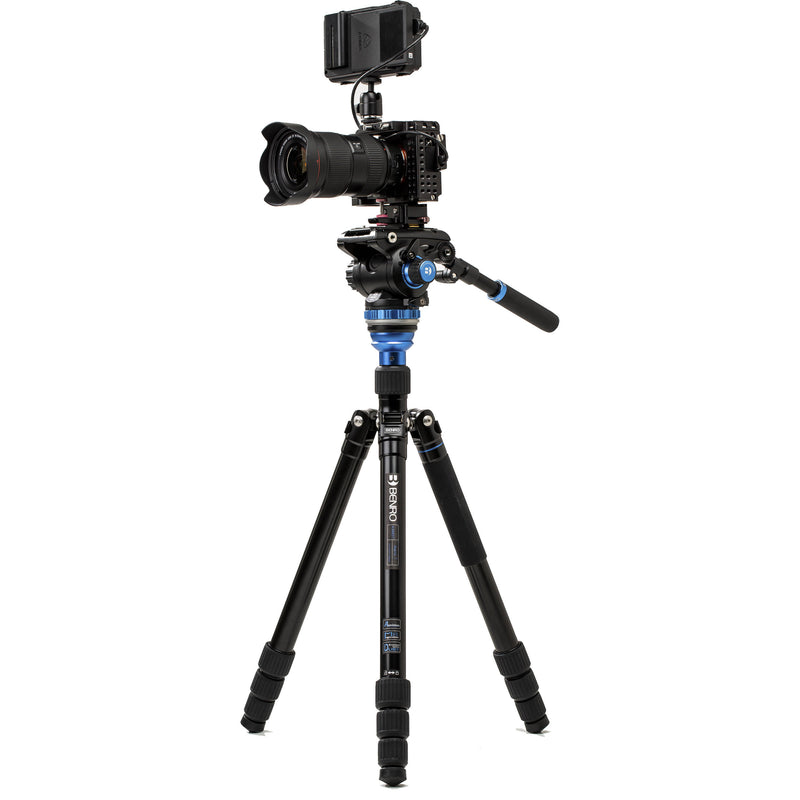 Benro A3883 Reverse-Folding Aluminum Travel Tripod with S6Pro Fluid Video Head
