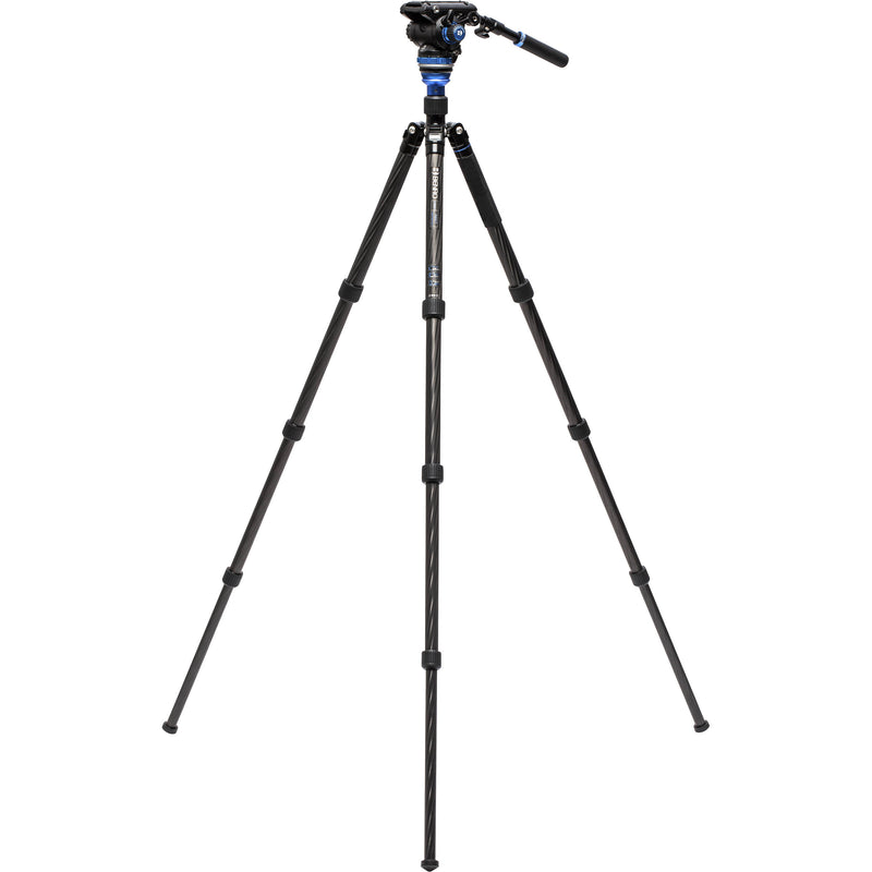 Benro C3883 Reverse-Folding Carbon Fiber Travel Tripod with S6Pro Fluid Video Head
