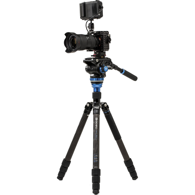 Benro C3883 Reverse-Folding Carbon Fiber Travel Tripod with S6Pro Fluid Video Head