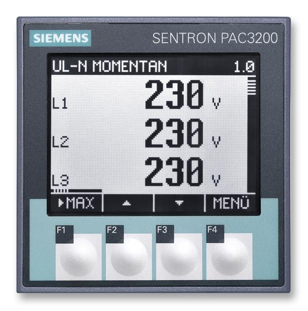 SIEMENS 7KM2112-0BA00-3AA0 Digital Panel Meter, Power / Energy Monitoring, Sentron PAC3200, -888 Digits, Power, -
