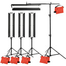 Genaray Box Lighting 36" Soft Strip 4-Light Kit with C-Stands