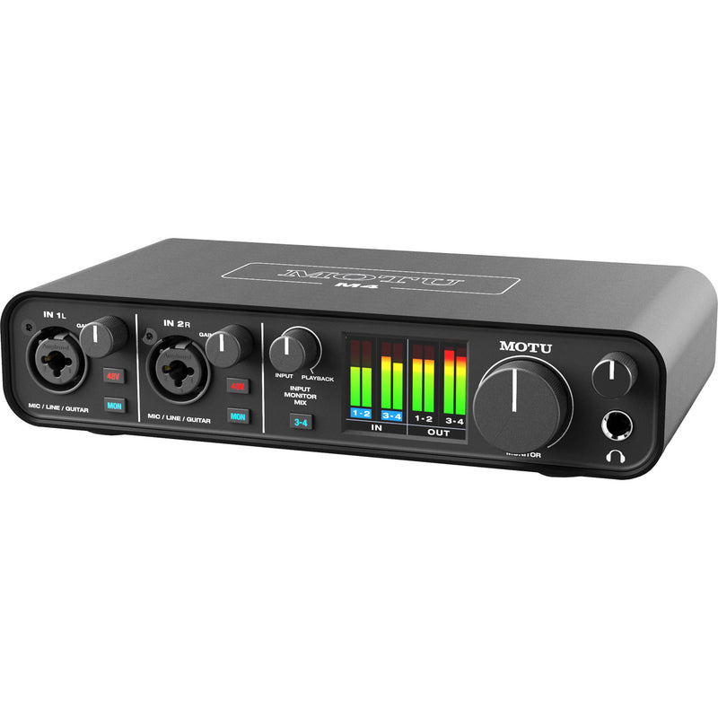 MOTU M4 4x4 USB Type-C Audio Interface for Recording, Mixing, and Podcasting