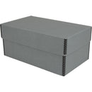 Archival Methods Deep 3" Flat Storage Box with Full Top (Gray, 8.5 x 10.5")