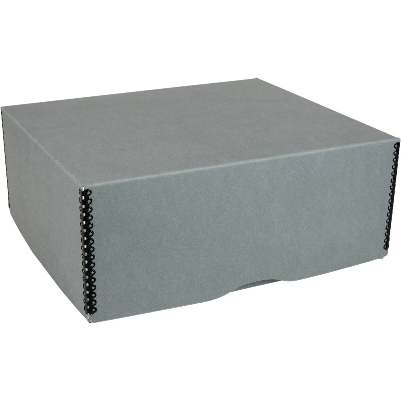 Archival Methods Deep 3" Flat Storage Box with Full Top (Gray, 8.5 x 10.5")
