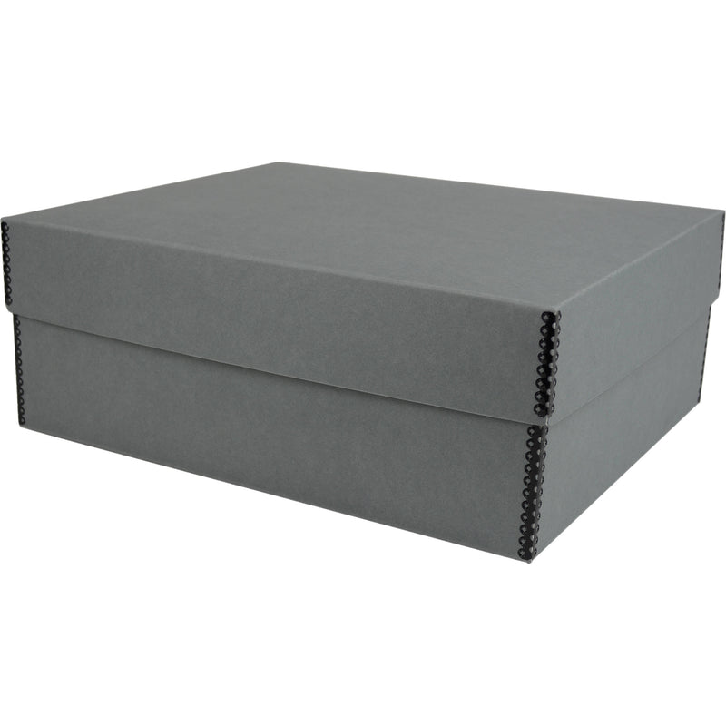 Archival Methods Deep 3" Flat Storage Box with Full Top (Gray, 8.5 x 10.5")