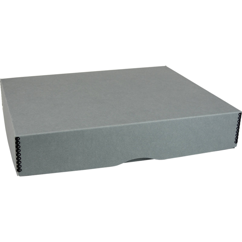 Archival Methods Deep 3" Flat Storage Box with Full Top (Gray, 8.5 x 10.5")