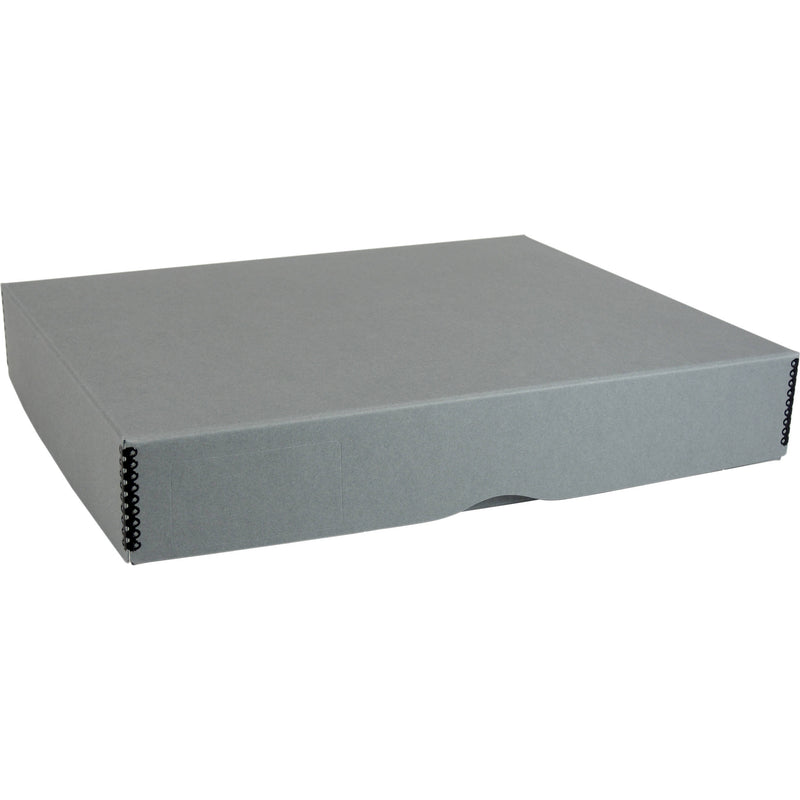 Archival Methods Deep 3" Flat Storage Box with Full Top (Gray, 8.5 x 10.5")