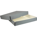 Archival Methods Deep 3" Flat Storage Box with Full Top (Gray, 8.5 x 10.5")