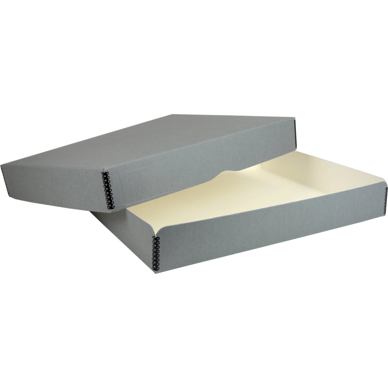 Archival Methods Deep 3" Flat Storage Box with Full Top (Gray, 8.5 x 10.5")