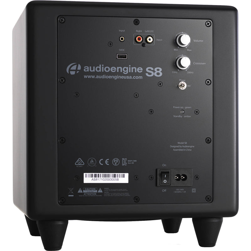 Audioengine S8W3 8" 250W Wireless Subwoofer Bundle (Black)