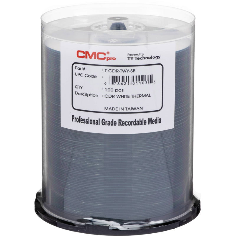 CMC Pro 700MB White Thermal Printable Disc (Prism 100-Pack Spindle)