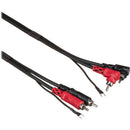 Hosa Technology 2 RCA Male to 2 RCA Male Angled with Ground Strap Cable - 10'
