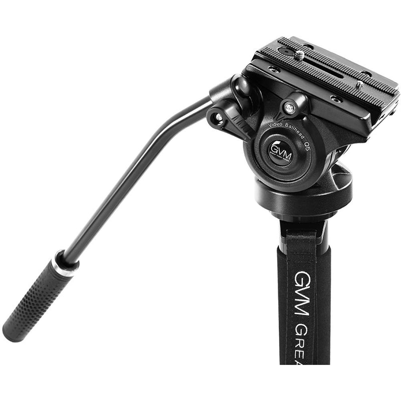 GVM Aluminum 5-Section Monopod with Video Fluid Head