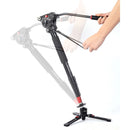 GVM Aluminum 5-Section Monopod with Video Fluid Head