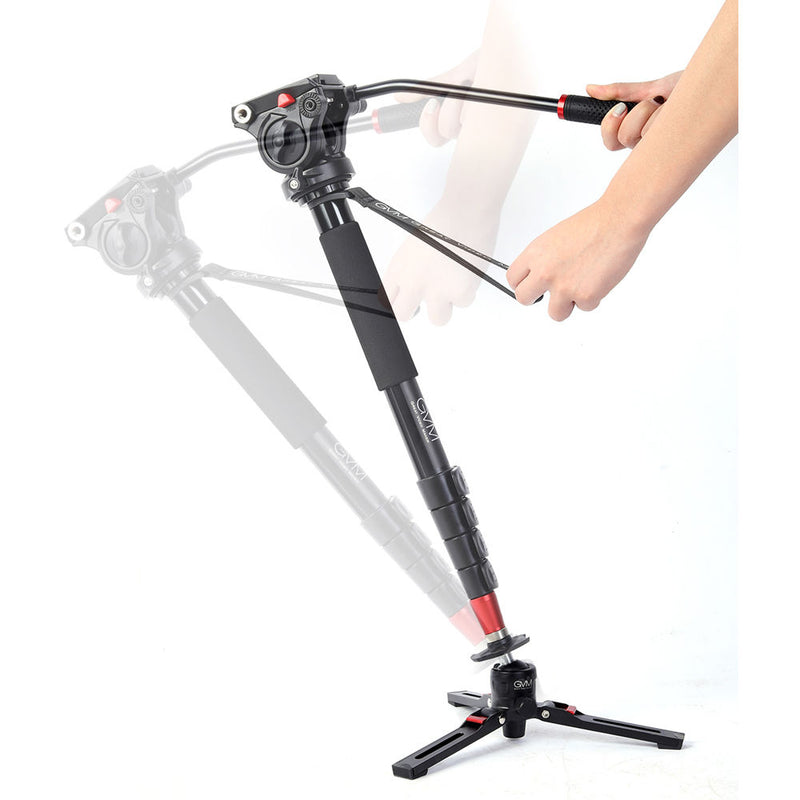 GVM Aluminum 5-Section Monopod with Video Fluid Head