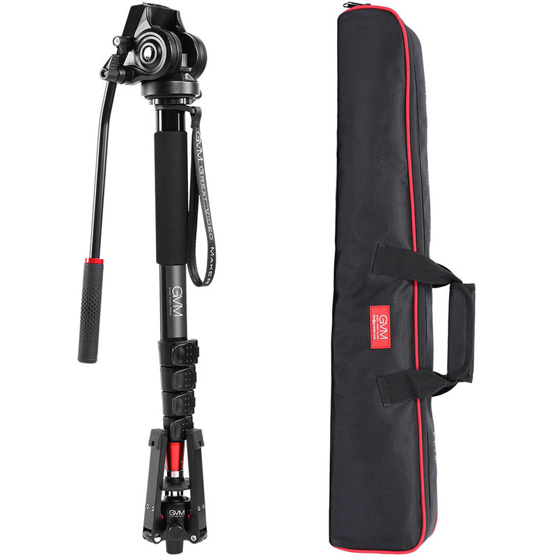 GVM Aluminum 5-Section Monopod with Video Fluid Head