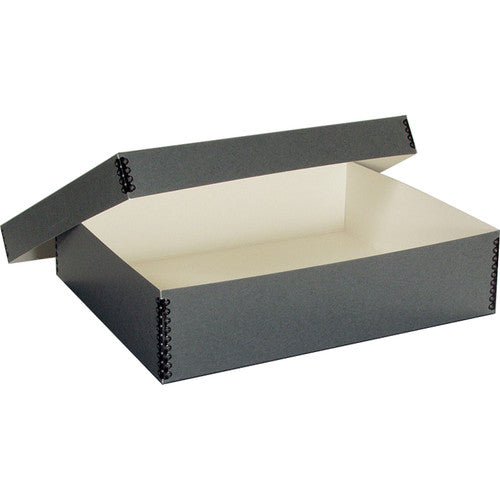 Archival Methods Deep 3" Flat Storage Box with Full Top (Gray, 8.5 x 10.5")