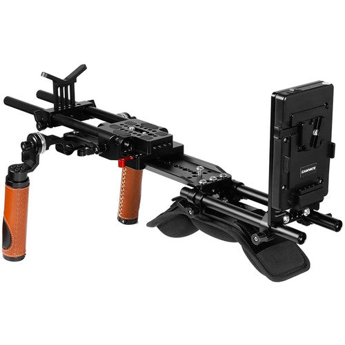 CAMVATE Camcorder Shoulder Mount Video Rig With 12" ARRI-Style Dovetail Bridge Plate
