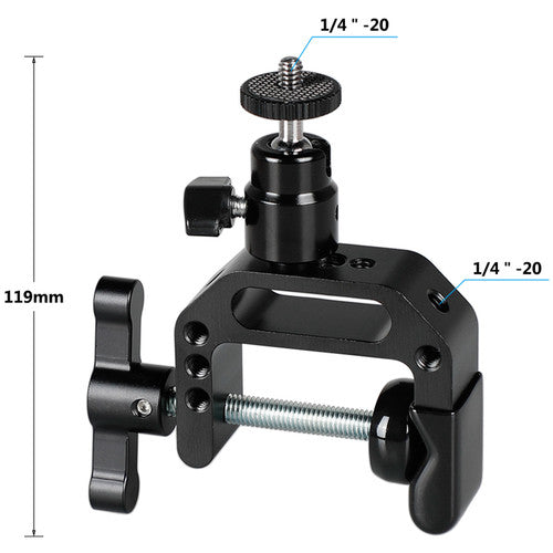 CAMVATE Heavy-Duty C-Clamp with Mini Ball Head (Black T-Handle)