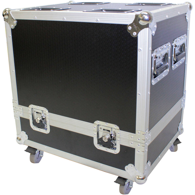ProX Dual Flight-Road Case for 2-RCF HDL 6-A Line Array Speakers with Wheels