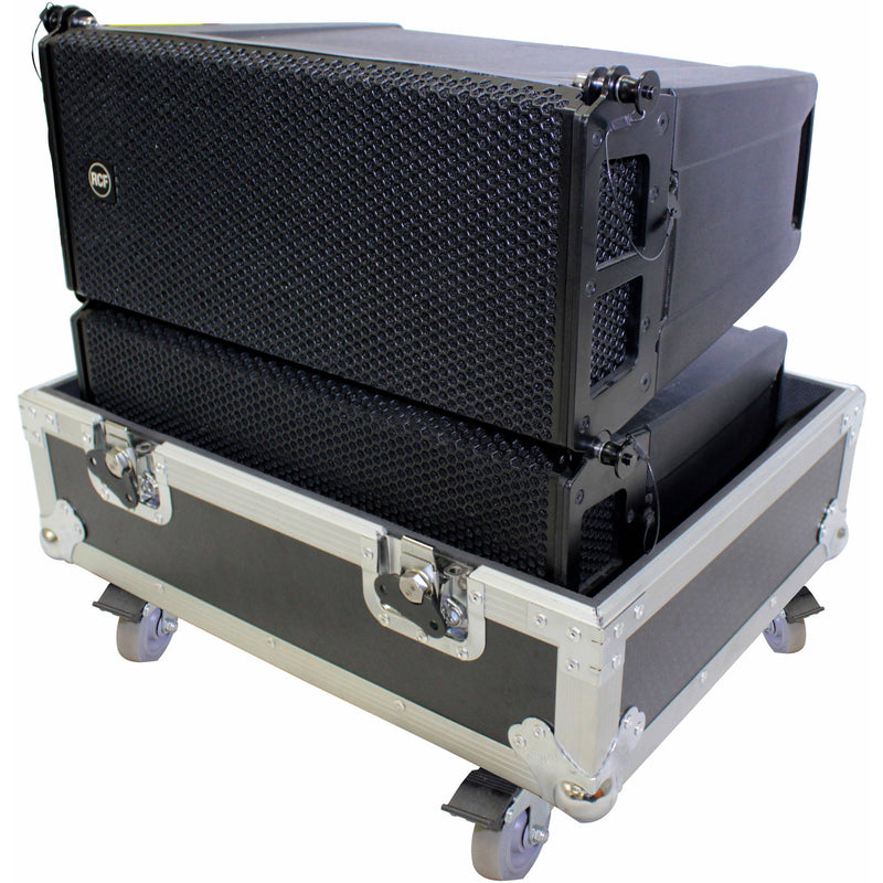 ProX Dual Flight-Road Case for 2-RCF HDL 6-A Line Array Speakers with Wheels