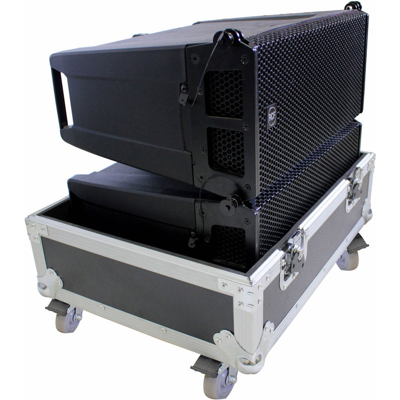 ProX Dual Flight-Road Case for 2-RCF HDL 6-A Line Array Speakers with Wheels