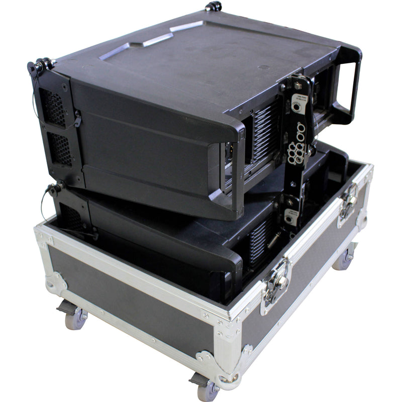 ProX Dual Flight-Road Case for 2-RCF HDL 6-A Line Array Speakers with Wheels