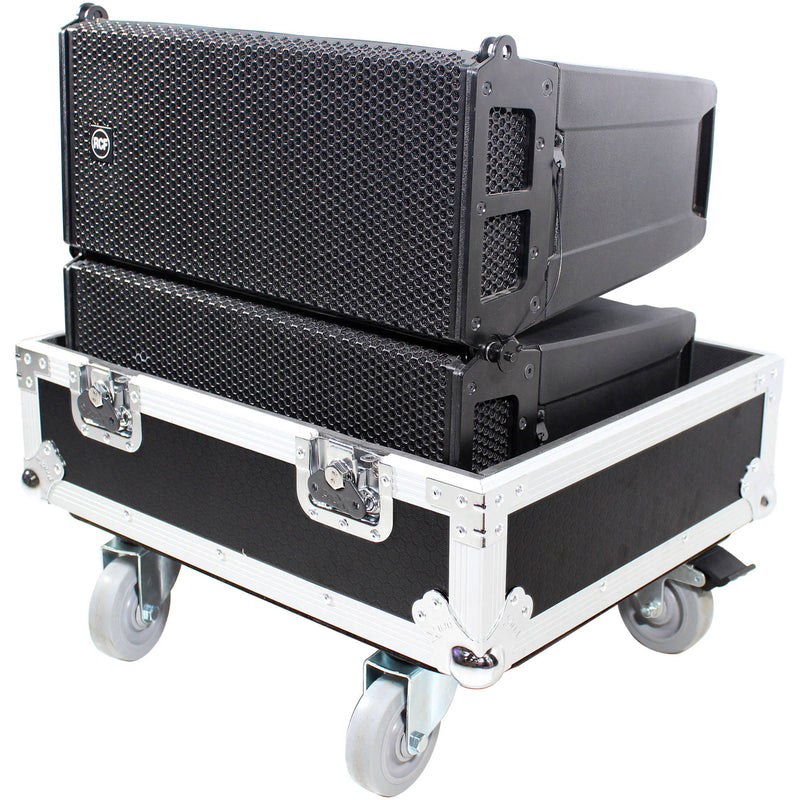 ProX Dual Flight-Road Case for 2-RCF HDL 6-A Line Array Speakers with Wheels
