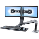 Ergotron Workfit-A II, Dual Monitor Desk mnt Polished Aluminum