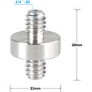 CAMVATE 1/4"-20 to 1/4"-20 Screw Adapter (5-Pack)