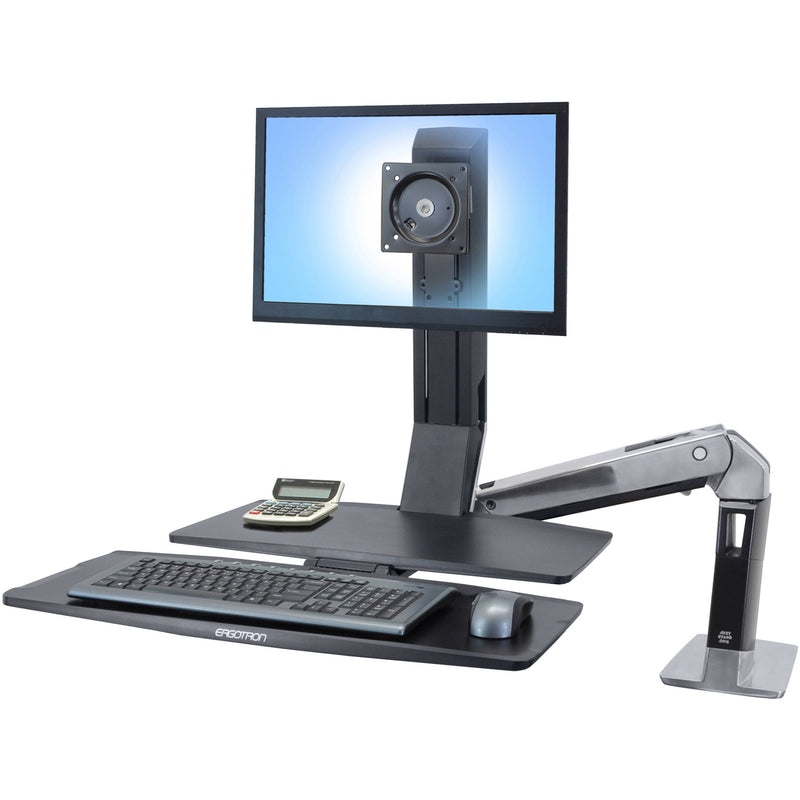 Ergotron Workfit-A II Ld, SNGL ,MONITOR w/ WS- ed Aluminum