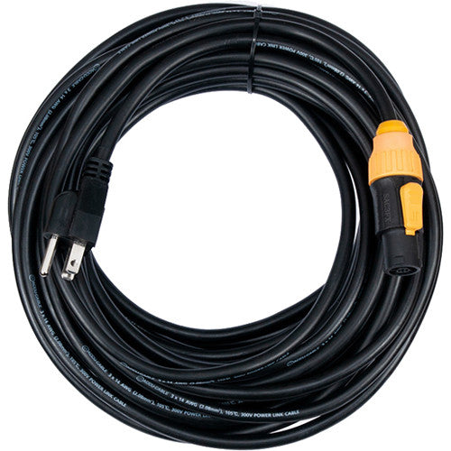 American DJ IP65 Power Link to Edison 3-Prong Power Cable, 50'